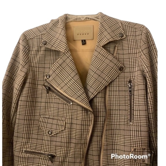 BLANK NYC Plaid Moto Zippered Jacket, size Small - Picture 3 of 9